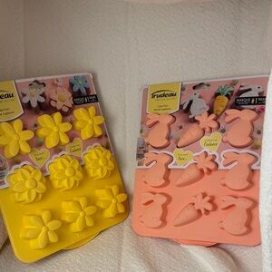 Trudeau Silicone Baking Cake Pans in Easter and Flower Designs